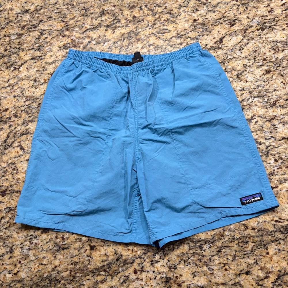 Patagonia Baggies Shorts Mens Medium Blue NetPlus Nylon Shells 5 Inch ws